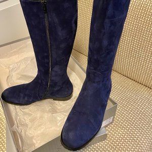 Andrea Caranno Blue Suede Boots